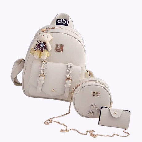 Women Cute Backpack Ladies Leather Large Capacity Travel Outdoor Backpacks Backpack Set for School